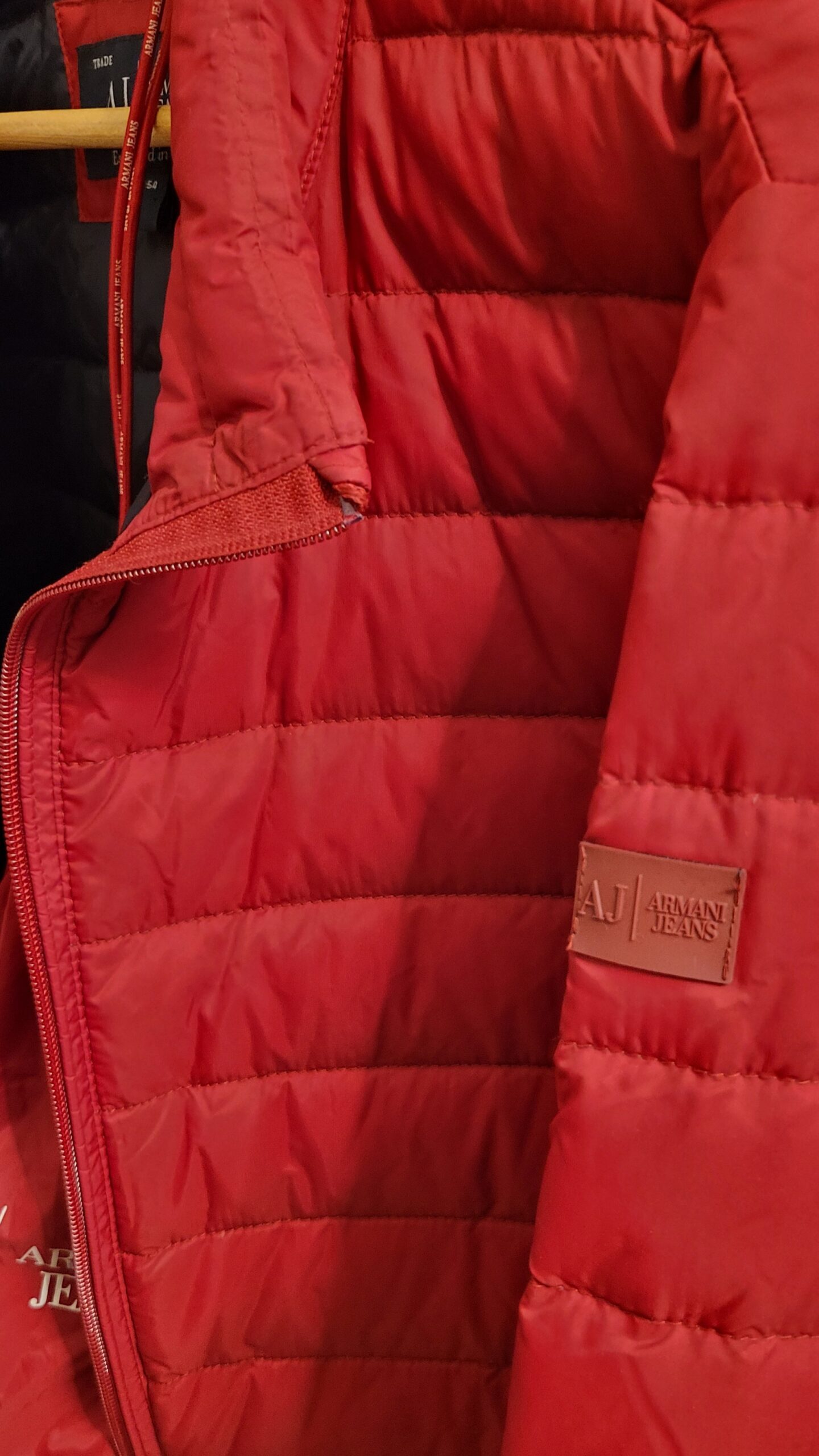 Armani Jean's Puffer Jacket — Size Small, Red (New) - Image 5