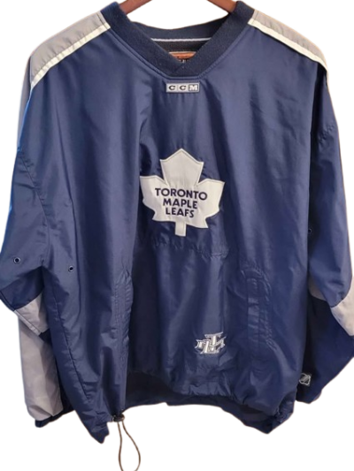 Toronto Maple Leafs Authentic NHL Pullover Jacket/Windbreaker — Size Large