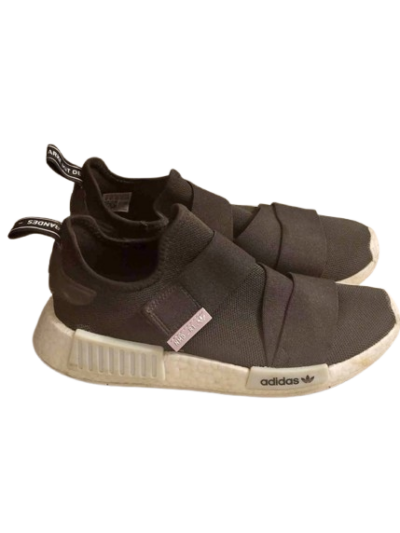 Women's Adidas NMD R1 Core Black Cloud White Slip on Shoes — Size 8