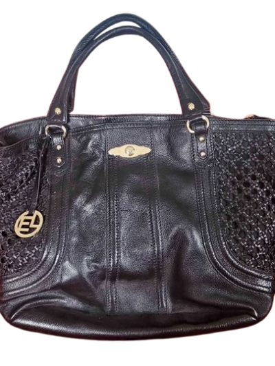 Large Black Leather Purse Handbag by Elliot Lucca (EUC)