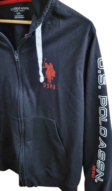 Men's Zip-up U.S. Polo Ralph Lauren Hoodie USPA — Size Large - Image 2