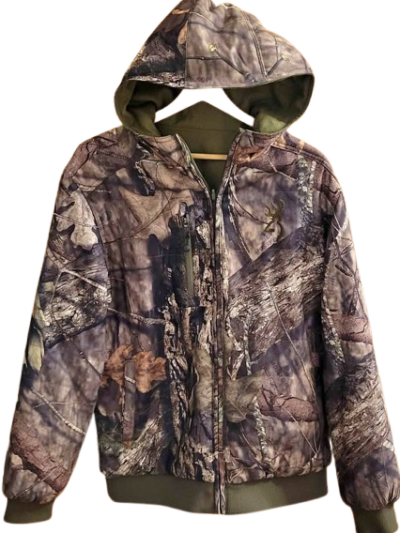 Men's Browning Reversable Camo & Brown Heavy Jacket/Hoodie — Size Large