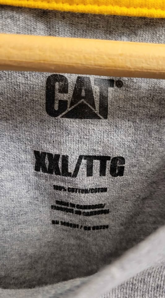 Men's CAT Caterpillar T-Shirt — Size XXL (Grey) - Image 2