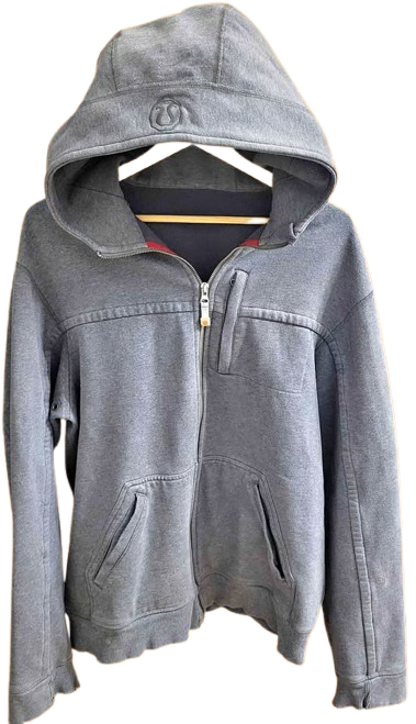Men's Lululemon Heavy Distressed Hoodie Sweater — Size Large, Grey