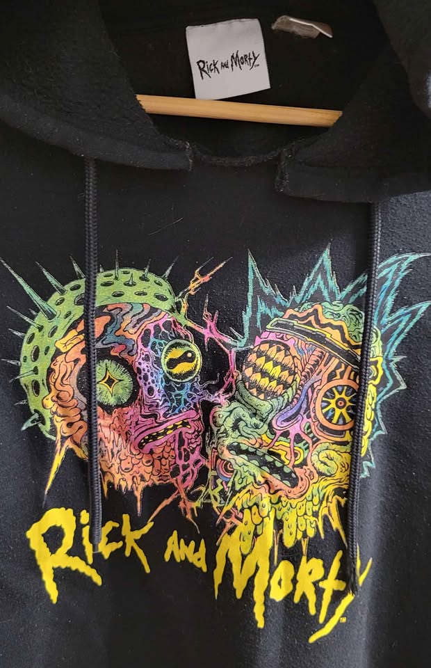 Rick and Morty Hoodie Official Licensed — Size Medium, Black - Image 3