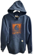 Carhartt Sweater Distressed Hoodie — Size Large, Black (loose fit)