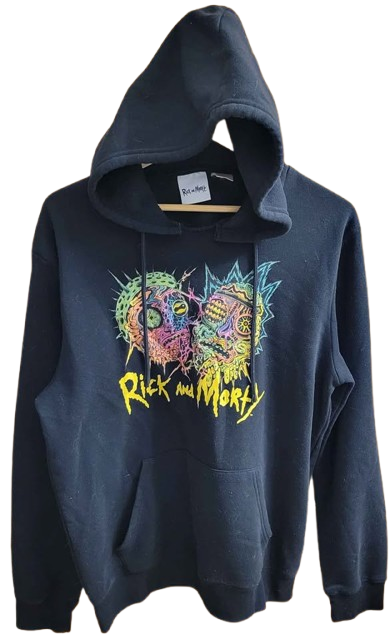Rick and Morty Hoodie Official Licensed — Size Medium, Black