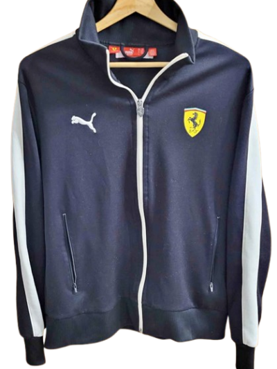 Men's Puma Ferrari Full Zip Black Track Jacket — Size M