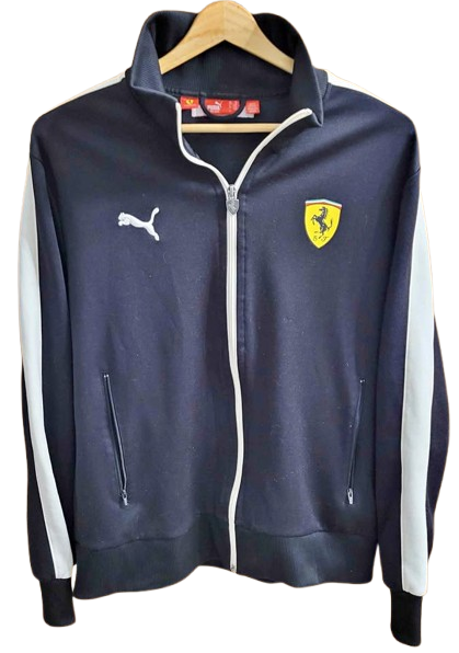 Men's Puma Ferrari Full Zip Black Track Jacket — Size M