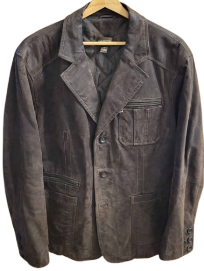Men's Danier Leather Suede Button-up Jacket — Size Large (42)