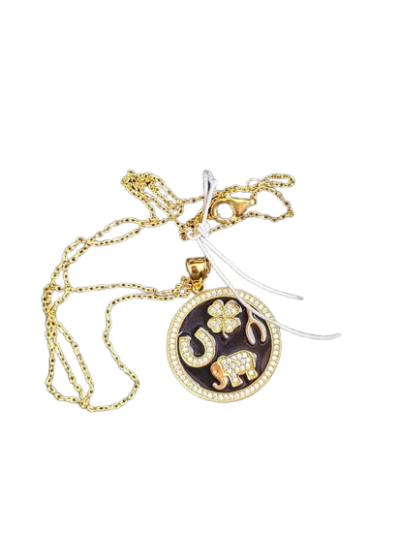 18k Gold Plated REAL Sterling Silver 925 Elephant Luck Necklace (New with Tag)