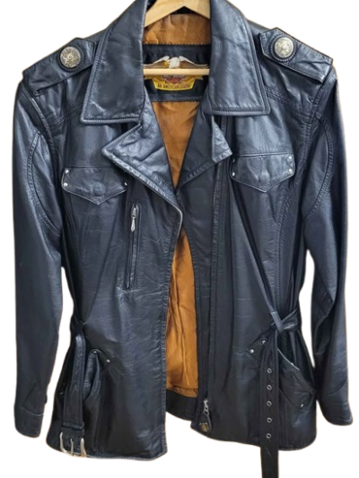 Women's Official Vintage 90's Harley Davidson Leather Jacket — Size Large