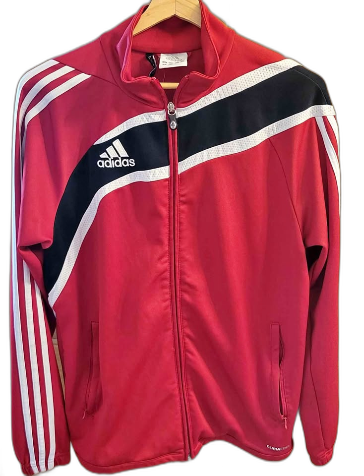 Men's Adidas Track Jacket — Size S/Medium, Red/Black