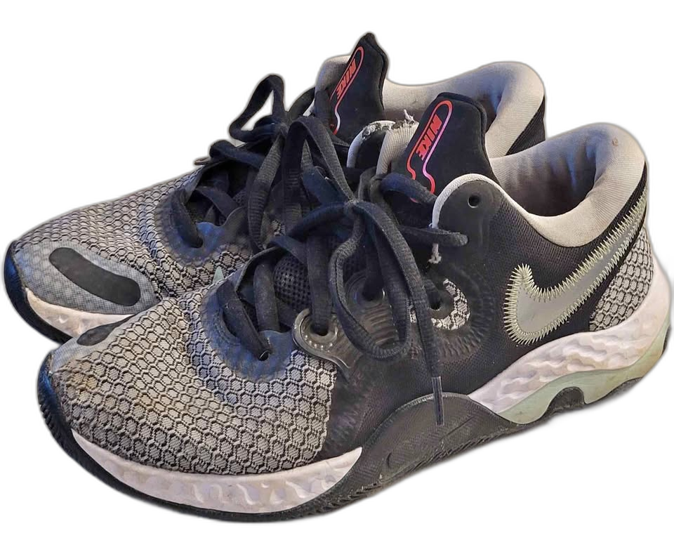 Men's Nike Renew Elevate II Basketball Shoes Wolf Grey Black Silver — Size 9 - Image 2