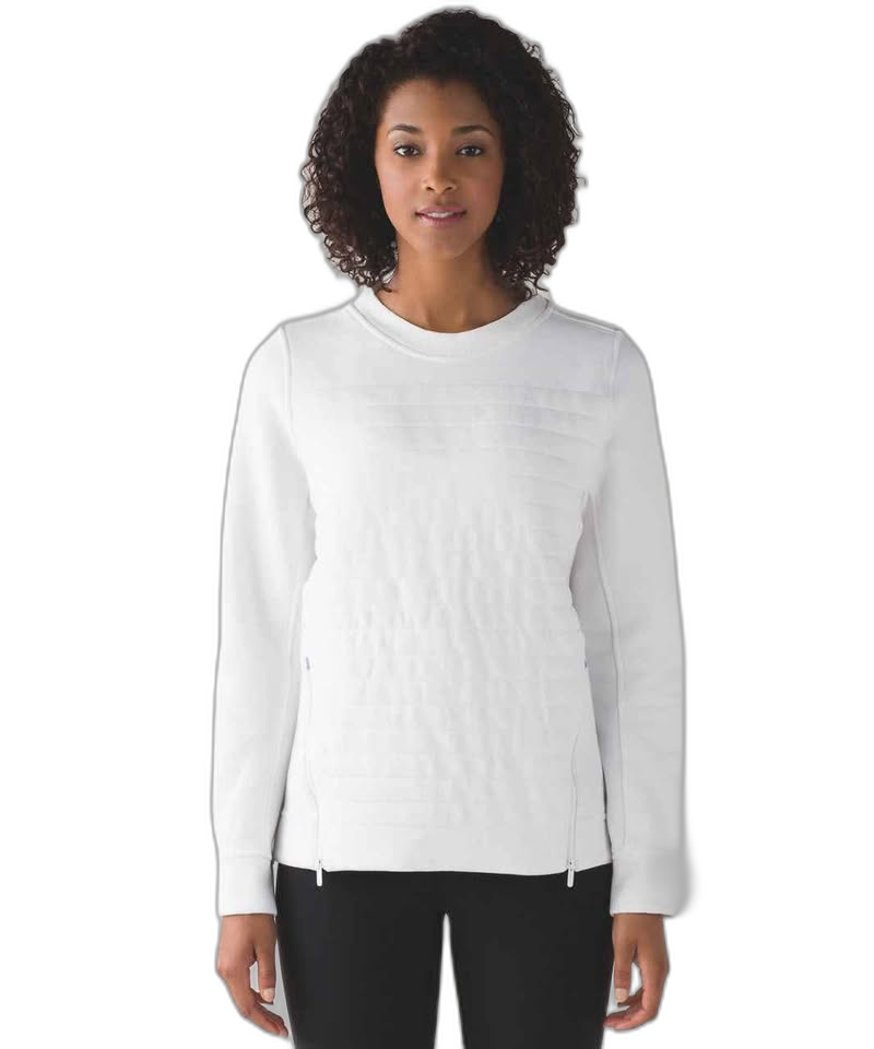 Women's Lululemon Fleece Be True Crew Sweater — Size 4 (white) EUC - Image 3