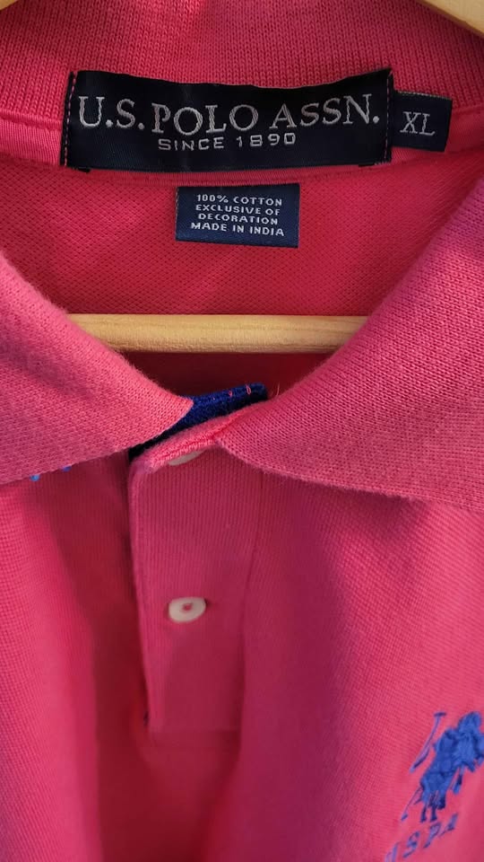 Men's U.S. POLO ASSN Big Pony Shirt — Size XL, Pink - Image 3
