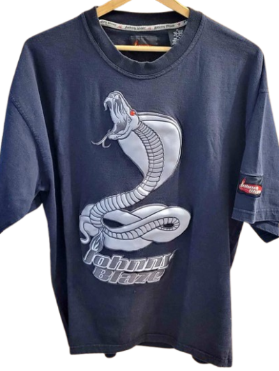 Men's Johnny Blaze Y2K Vintage Hip Hop Cobra T-Shirt — Size XL (fits like L)