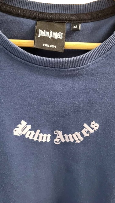 Women's Authentic Palm Angels Distressed Long-Sleeve Crewneck Sweater/Shirt — Size Medium - Image 2