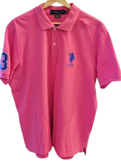 Men's U.S. POLO ASSN Big Pony Shirt — Size XL, Pink