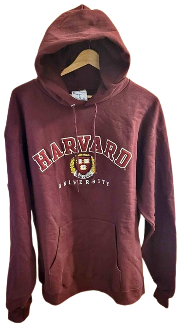 Authentic Champion Harvard University Embroidered Hoodie — Size XL