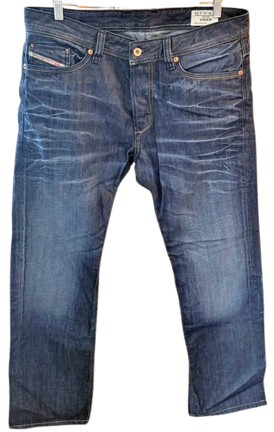 Men's Diesel Industry Viker Jean's — Size 34x34, Dark Denim