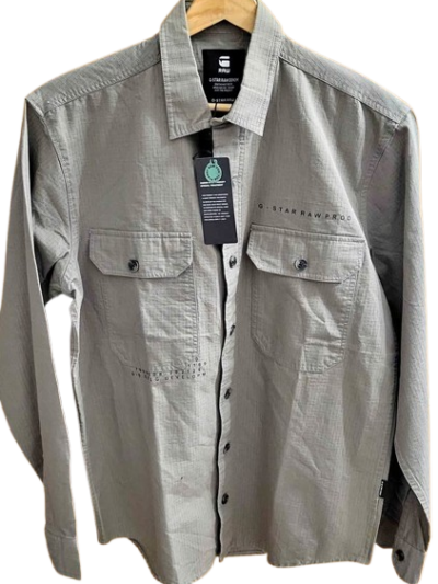 Men's G-Star RAW Button-down Long-Sleeve Shirt in Military Green — Size Large (New with Tags)