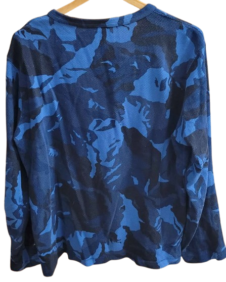Lacoste Blue Camo Slim Fit Long-Sleeve Shirt — Size M/L (men's) / 6 women's - Image 2