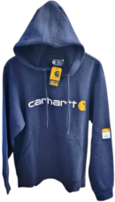 Men's Carhartt Pullover Hoodie — Size Small, Loose Fit (Dark Blue) New with Tags